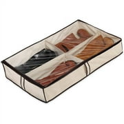 Whitmor 4 Section Underbed Boot Bag - Bedroom - Canvas - 23" x 37" x 6" For Adult Use