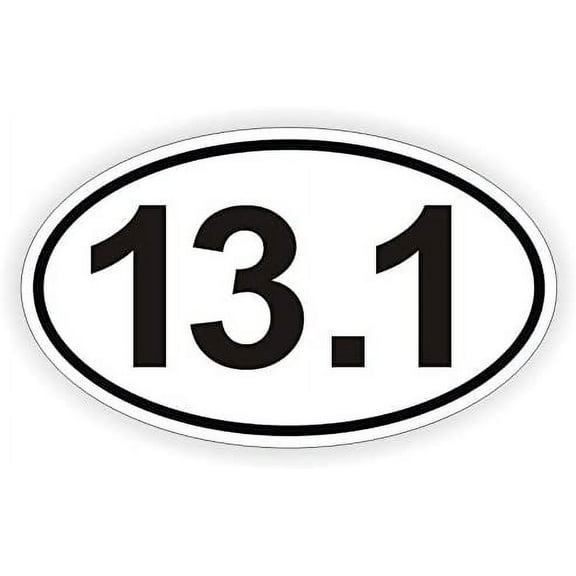 13.1 Oval Euro Vinyl Bumper Sticker / Decal / Label Weatherproof Half Marathon | Size: 3" x 5"