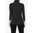 thumbnail image 2 of TheMogan Women's S~3X Essential Soft Jersey Ruched Turtle Neck Long Sleeve Slim Fit Top, 2 of 7