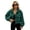 Green, variant on Women's Casual Stand Collar Houndstooth Plaid Wool Pea Coat Zip Up Fleece Lined Dressy Bomber Jacket