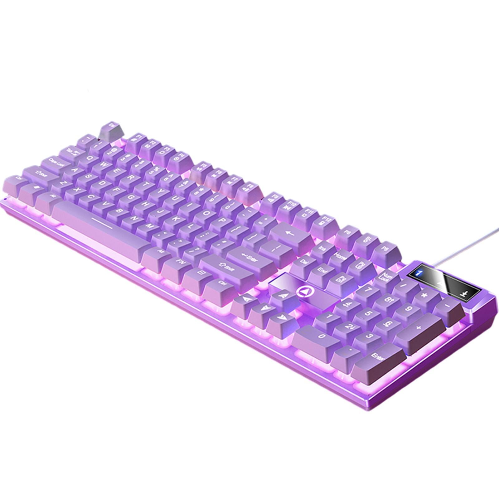 yotijay Mechanical Gaming Keyboard USB LED Lighting for Game Office , , Purple