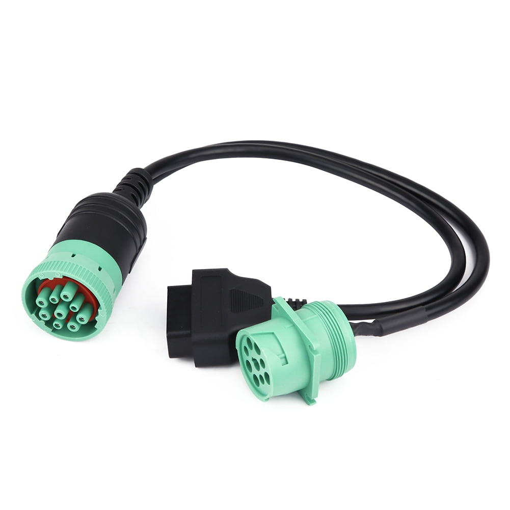 ANGGREK Truck Adapter, 9 Pin Deutsch 9 Pin To OBD2 Interface Truck Y-Cable Adapter OBDII Y Splitter Truck 16Pin Male To Female J1939