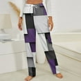 thumbnail image 3 of Abstract Geometric Art, Purple Black Grey Winter Female Pants Flannel High Waist Women Pants Lady Warm Straight Leg Plush Trousers, 3 of 7