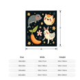thumbnail image 5 of Durable Soft Flannel Blanket with Playful Seal Cat and Rabbit Design - Cozy for Sofa Travel Bed and Chair - Whimsical Stars & Flowers, 5 of 7