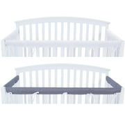 Biloban 3 - Piece Padded Baby Crib Rail Cover Set - Grey&White