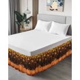 thumbnail image 4 of Fall Pumpkin Bed Skirt King Size 16 Inch Drop, Thanksgiving Maple Leaf Retro Wood Grain Wrap Around Dust Ruffle Bedskirts, Wrinkle & Fade Resistant Easy Fit Bedskirt with Adjustable Elastic, 4 of 8