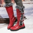 thumbnail image 2 of UngA Women Fashion Winter Boots Mid-Calf Warm Plush Lining Snow Boots for Women Red,Size 7.5, 2 of 7