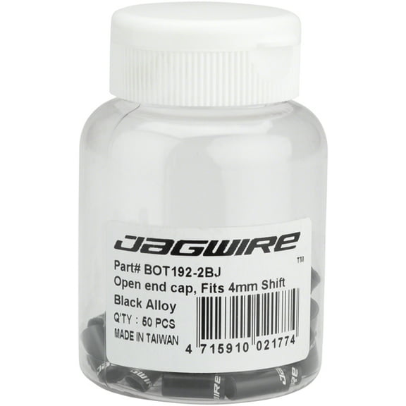 Jagwire 4mm Sealed Alloy End Caps Bottle of 50, Black