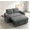 Gray, variant on 65" Convertible Chenille Sofa Bed with Pull-Out Sleeper, Adjustable Backrest, USB Charging Ports, Cup Holders, Side Table & Storage Armrests, Easy Assembly Loveseat Sleeper Couch