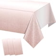 thumbnail image 1 of Zhuge - Mantel de plástico dorado rosa para fiestas (3 unidades), desechable, rectangular, con degradado, ideal para bodas, cumpleaños, aniversarios, 135 x 275 cm, 1 of 4
