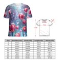 thumbnail image 2 of Tulip T-Shirts Casual T-Shirt Short Sleeve Women Trendy Tshirt Beach Custom Tops, 2 of 5