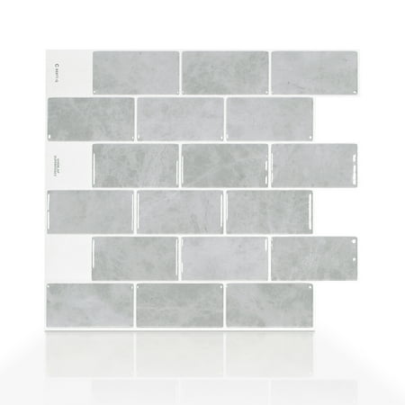 Smart Tiles 10.95 in x 9.70 in Peel and Stick Self-Adhesive Mosaic Backsplash Wall Tile - Subway Fondi