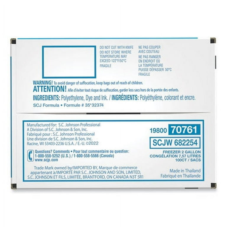 Double Zipper Freezer Bags, 2 gal, 2.7 mil, 13 Double Zipper Freezer Bags, 2 gal, 2.7 mil, 13