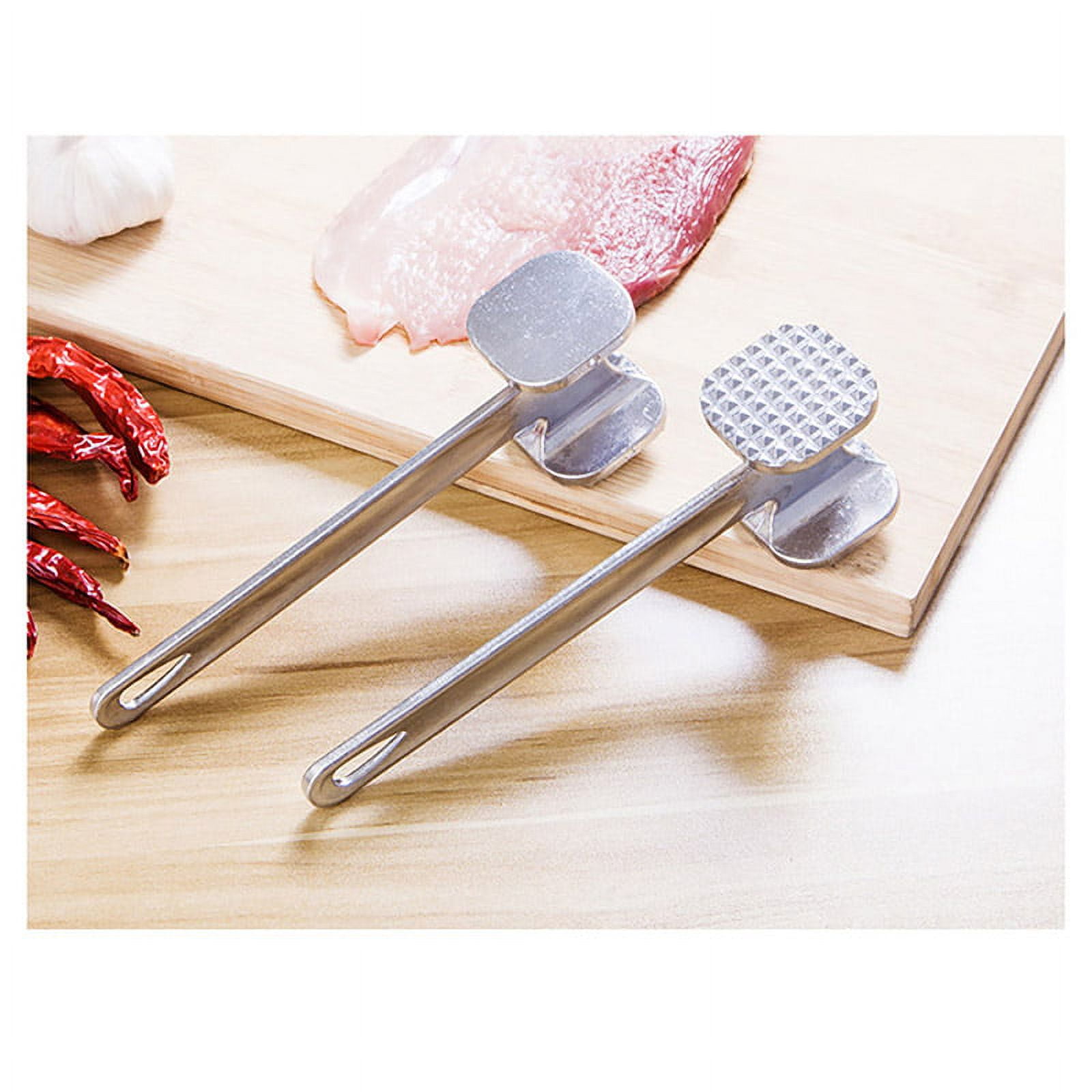  Hemoton Meat Mallet Tool For Kitchen BBQ Meat Hammer Meat  Tenderizer Stainless Steel Steak Pounder For Beef Veal Chicken Dishwasher  Safe Easy Clean Meat Beater No More Chewy Meats: Home 