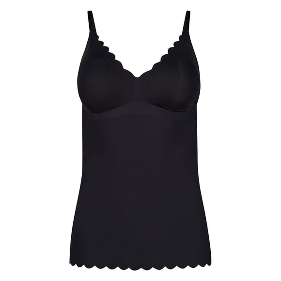SKINY Top de tirantes para mujer – Sensation, top, escote en V, relleno, microfibra Negro M (Medium)