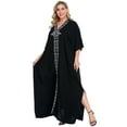 thumbnail image 4 of HDE Women UPF 30+ Kaftan Dress Oversize V Neck Long Plus Size Maxi Swim Cover Up, 4 of 5