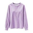 thumbnail image 3 of AKOEE Striped Sweatshirts for Women Crewneck Baggy Pullover Long Sleeve Tops Casual Loose Fall Winter Sweaters (L, Purple), 3 of 8