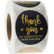 500 Thank You Stickers Per Roll, 4 Kinds of Alternate Design Labels Stickers for Small Business Stickers (1.5