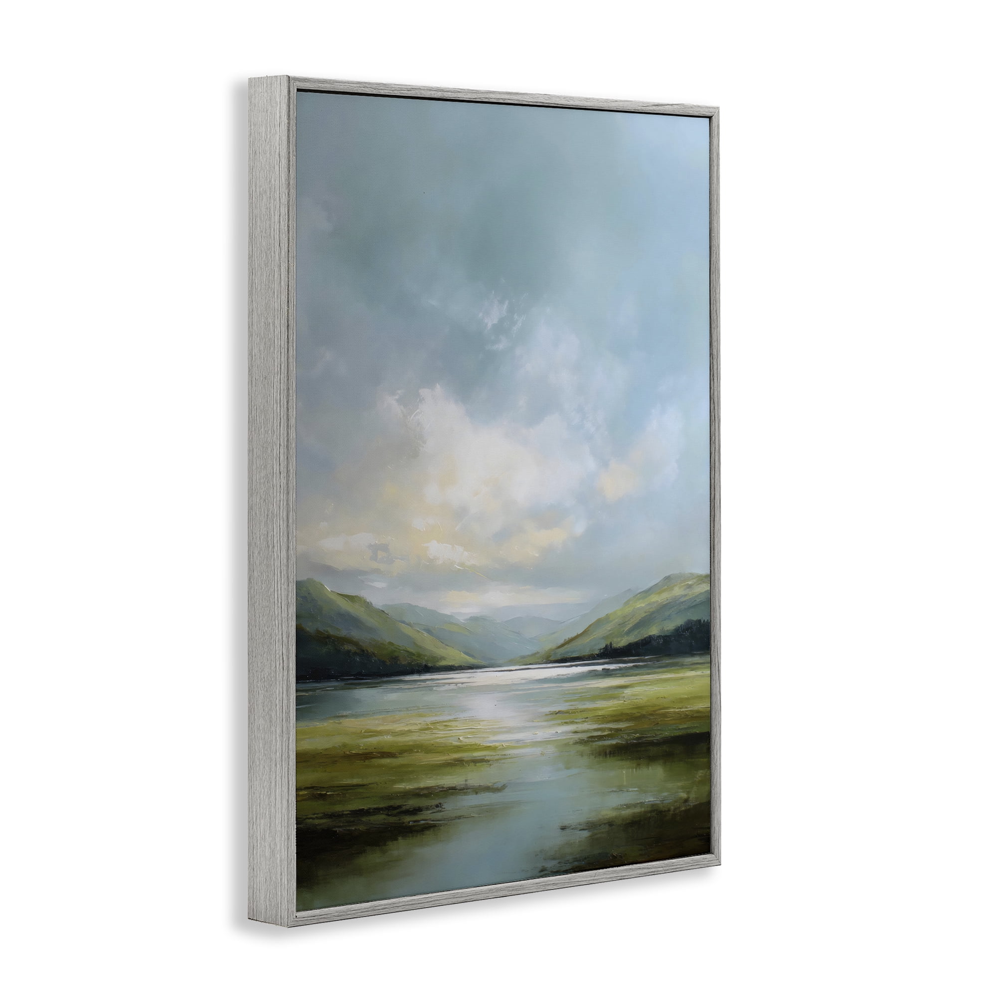 Stupell Industries Here Comes Sun over Valley Gray Framed Giclee Art, design by Petal Prints Design