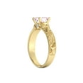 thumbnail image 3 of 1.06 Carat natural peach/pink VS Morganite Ring with Diamonds 14k Yellow Gold Vintage Hand Engraved Designer, 3 of 4