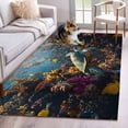 thumbnail image 3 of Summer Marine Life Area&nbsp;Rug 4x6ft Modern Turtle Shark Coral Non-Slip&nbsp;Washable Square&nbsp;Rugs Soft Felt Indoor Floor Mat for Bedroom Kitchen Living Room Bathroom, 3 of 9