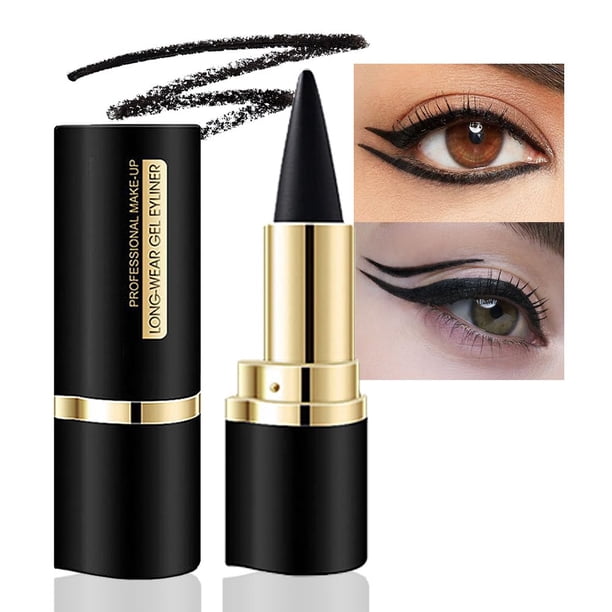 Lápiz delineador de ojos en gel Kaely Black, impermeable, a prueba de manchas
