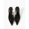 thumbnail image 3 of On feet& in love Women's Pointed Toe Slingback Crinkled Patent PU Stiletto Heels - Black Dress Shoes for Work & Wedding - Size 5.5, 3 of 7