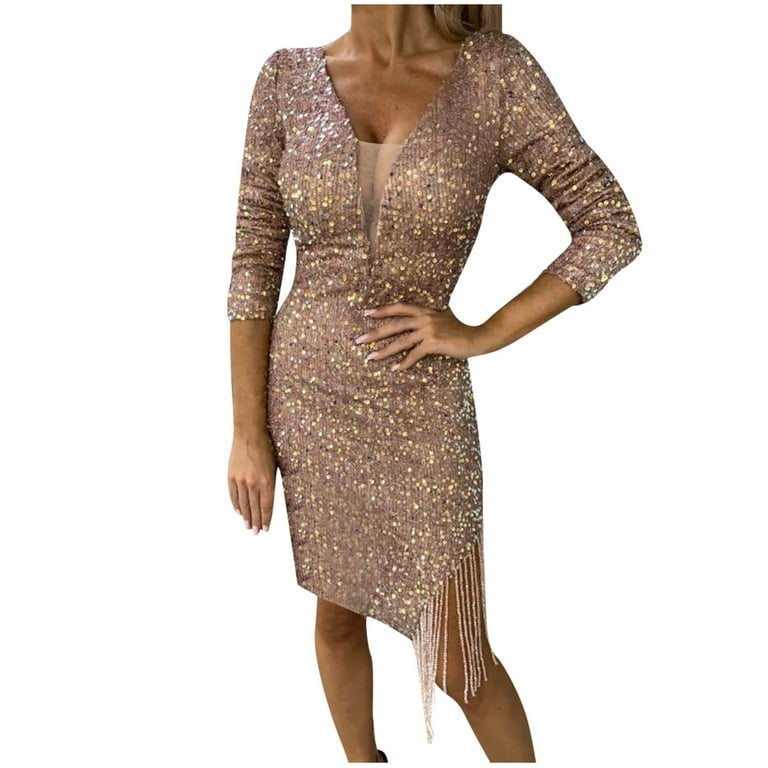 Sexy Solid Long-Sleeved Irregular Bodycon Dress Sexy Solid Long-Sleeved Irregular Bodycon Dress