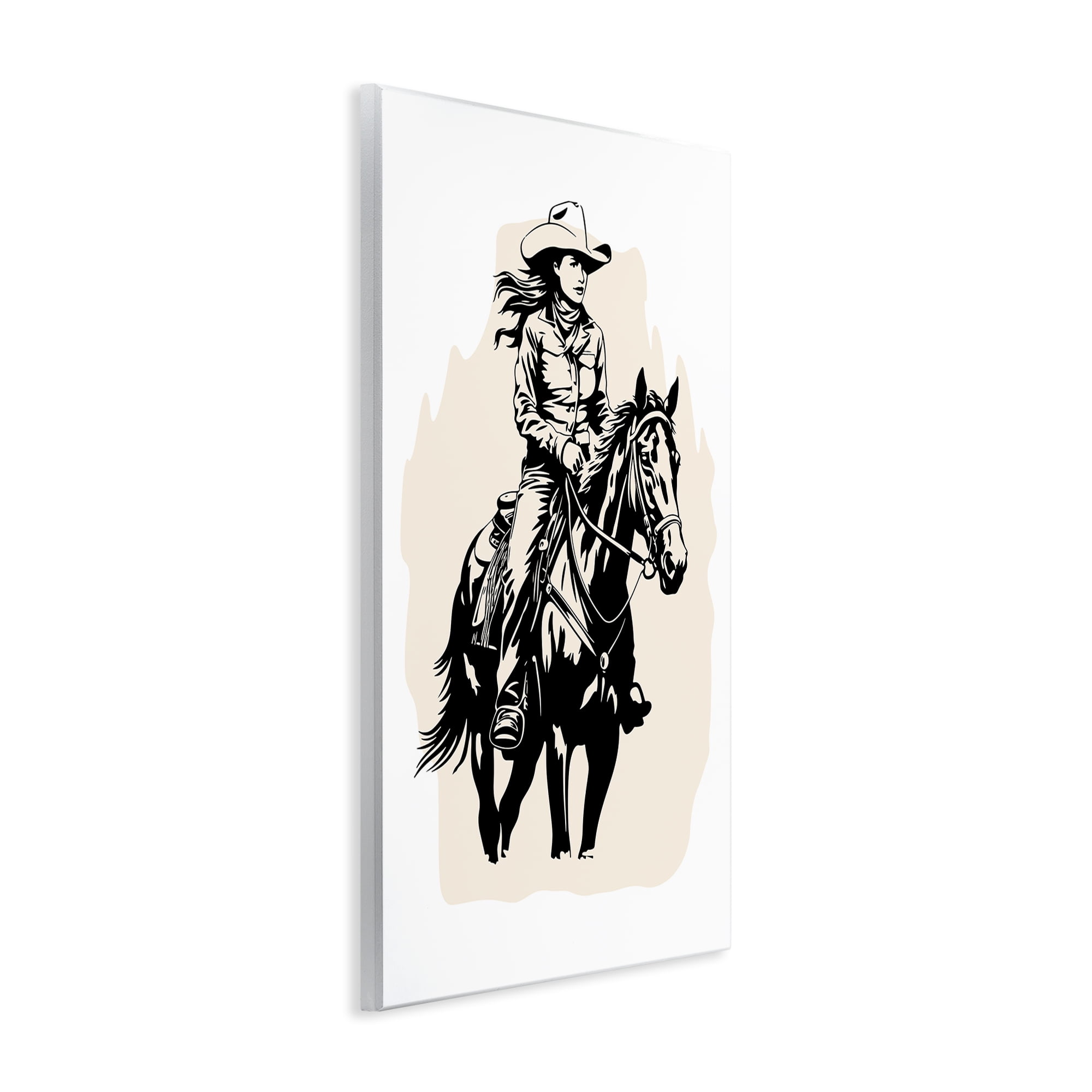 Stupell Industries Saddle Sisters Cowgirl People Painting Unframed Art Print Wall Art, 13 x 19