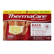 ThermaCare Back Pain Therapy HeatWraps L/XL Air Activated Heat Therapy Wraps Lower Back and Hip 3 Count (Pack of 2)