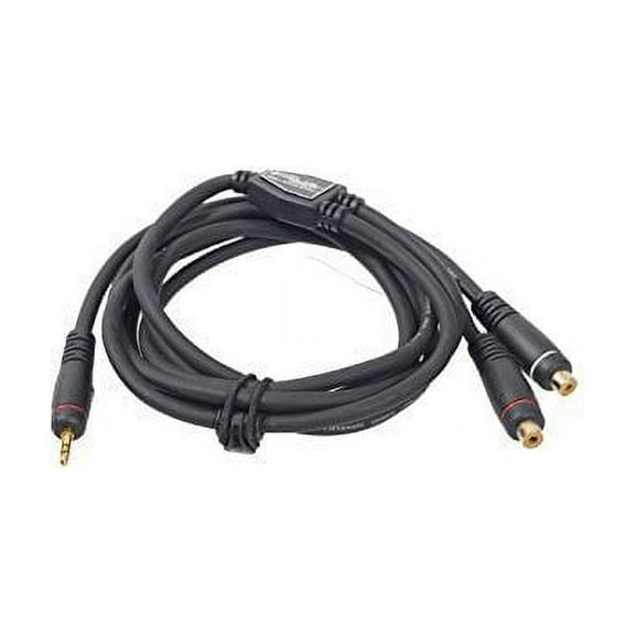 FEUR Professional Audio Cable 3.5mm Stereo TRS Male to RCA Female 6' Feet Cord - Audio Cable Adapter with Gold Plated Jacks - Ideal for Audio Connections to Speakers and Mixers FU-27G-6FT