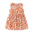 thumbnail image 2 of Shldybc Toddler Girls Summer Dresses Floral Sleeveless Sundress Casual A-Line Playwear Dress Girls Wedding Party Dresses, Summer Savings Clearance( 6-7 Years, Orange ), 2 of 3