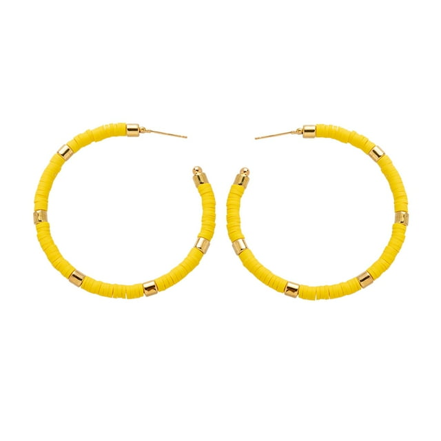 Pendientes de aro en forma de C perfecl diámetro 5,5 cm regalo bohemio moderno