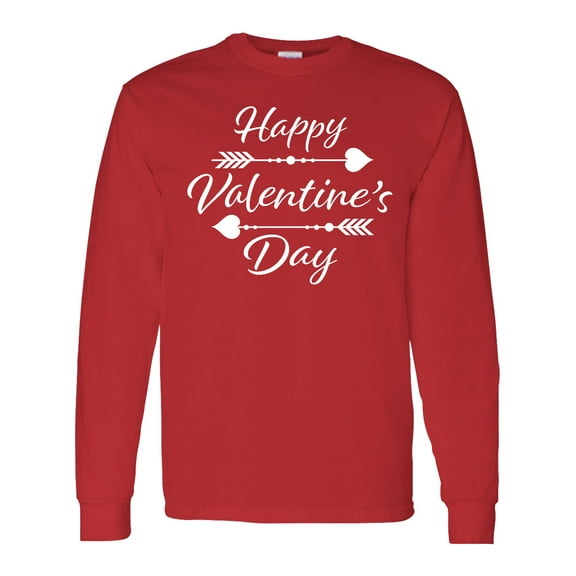 Inktastic Happy Valentines Day with Arrows Long Sleeve T-Shirt