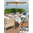 thumbnail image 4 of Outdoor Tablecloth with Umbrella Hole and Zipper, Blue Christmas Rectangle Table Cloth 54x80 Inch Waterproof Tablecloth, Xmas Winter Forest Tree Deer Snowflakes Picnic Table Cover for Patio Camping, 4 of 7