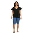 thumbnail image 3 of JMS Just My Size by Hanes Women's Plus Size Pull on Bling Tab Capri Pants, Sizes 0X-4X, 3 of 6