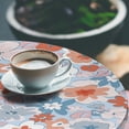 thumbnail image 3 of Ambesonne Floral Inspiration Fitted Round Tablecloth, Spring Festival, 40"- 44" Diameter, Cinnamon Soft Blue Blush, 3 of 5