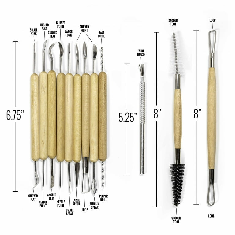 Prescent One Side Wire Clay & Pottery Carving Tools Set of 6