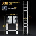 thumbnail image 2 of Telescoping Ladder for RV & Attic, 10.5FT Aluminum Extension Ladder with Dual Locking Mechanism, Max Load 330lbs, Compact Foldable Ladder for Roof, Home, Travel Trailer & Multi-Surface Use, 2 of 16
