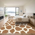 thumbnail image 3 of ODIKA 4'x6' Machine Washable Non-Slip Area Rug, Abstract Animal Inspired Design Featuring Asymmetric Blotches and Edges High Traffic Rug, Brown, 898874, 3 of 7