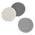 thumbnail image 5 of Three-piece Set Of Cotton Thickened Coasters And Dish Pads (white Dark/light Gray 18cm) Free Shipping, 5 of 5