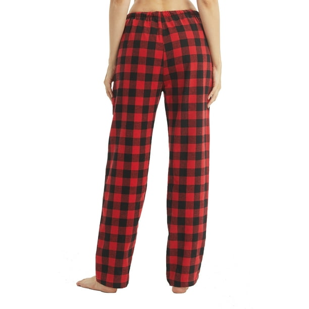 LANBAOSI 2 Pack Women Flannel Pajama Pants With Pockets Female