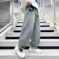 thumbnail image 2 of YunPes Boys' Pants Loose Bottoms Children Cool Handsome Style Daddy Jeans for Children Pants for Children 2 Years, 2 of 6