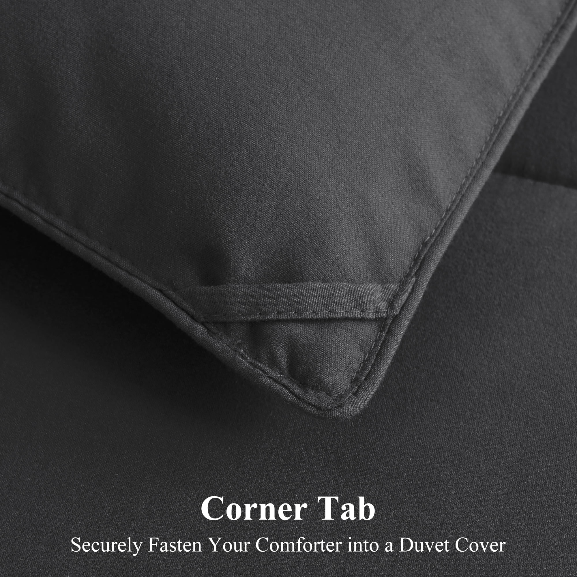 EMONIA Luxury 300GSM Comforter Duvet Insert,Quilted Comforters King Size w 8 Tabs, Soft Down Alternative Bedding Blanket, Hotel Cooling Comforters All Season Duvet (Dark Grey, King 90 x 102Inches)