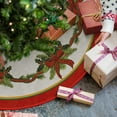 thumbnail image 2 of Christmas Tree Skirt 48 Inch, Christmas Ribbon Holly Winter Holiday Tree Mat Decoration, 2 of 6
