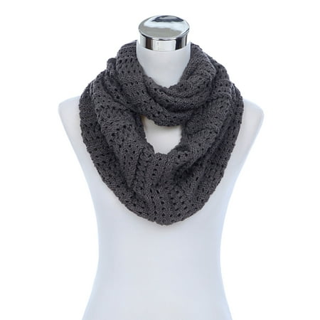Spiral Scarf Knitting - Premium Winter Mesh Knit Infinity Loop Circle Scarf