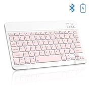 Cimetech Bluetooth Keyboard, Ultra-Slim Wireless Keyboard Quiet Portable Design with Built-in Rechargeable Battery, Fast Charging for iPad, iPhone, MacBook, Tablet, IOS, Android 3.0 and Above OS Pink
