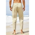 thumbnail image 4 of COOFANDY Men's Cotton Linen Pants Elastic Waist Lightweight Casual Pants Relaxed Fit Yoga Beach Pants with Pockets, 4 of 6