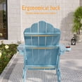 thumbnail image 5 of ACEGOSES Adirondack Chair with Retractable Ottoman, HIPS Folding Adirondack Chair with Cup Holder, All-Weather Fire Pit Chair for Outdoor, Lake Blue, 5 of 6