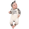 thumbnail image 4 of Generic My First New Year Clothes Baby Boy Girl New Year Outfits Stripes Letter Print Romper Jumpsuit Hat Headband Outfits Set for Halloween Christmas Thanksgiving Holiday Party（3-6 Months White）, 4 of 9